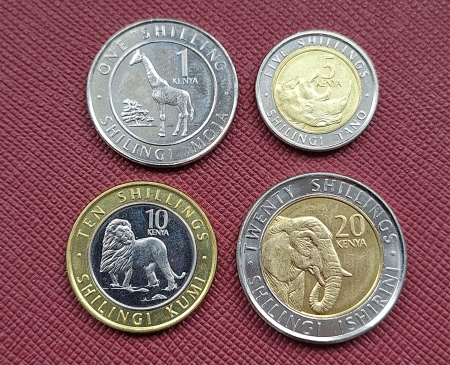 Monede straine - Kenya set 4 monede 2018: 1,5,10,20 Shilingi, necirculate