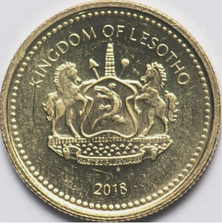 Lesotho 10 lisente 2018 capra Angora, UNC [1]