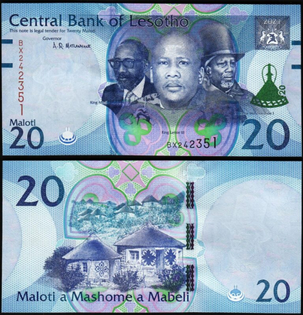 Bancnote Africa - Lesotho, 20 Maloti 2021-2022, necirculata