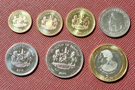 Lesotho 7 monede 2010-2023: 10,20,50 Lisente, 1,2, 2x5 Maloti,  UNC [1]