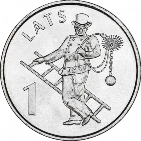 Monede Europa - Letonia 1 lats 2008, Cosarul, necirculata