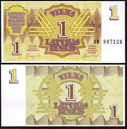 Letonia - Letonia 1 Rublis 1992, necirculata