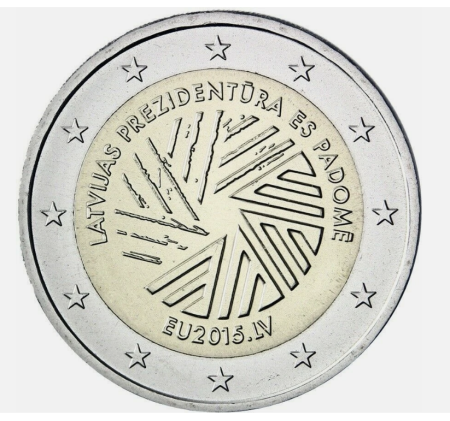 Monede Euro, Eurocenti - Letonia 2 euro 2015, Președinția Consiliului UE, UNC