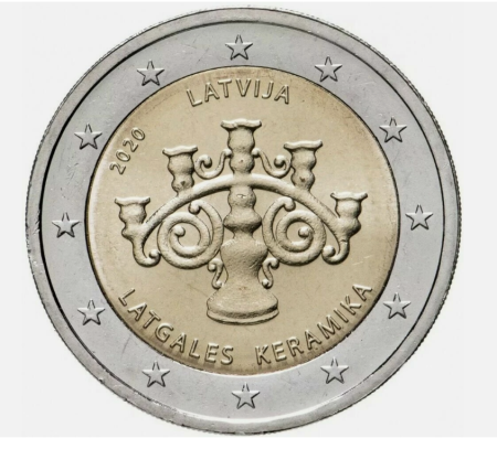 Monede Euro, Eurocenti - Letonia 2 euro 2020 Ceramica Letonă, UNC