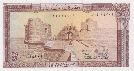 Liban 25 Livres 1988 UNC [0]