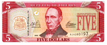 Liberia 5 Dolari 2003, necirculata [1]