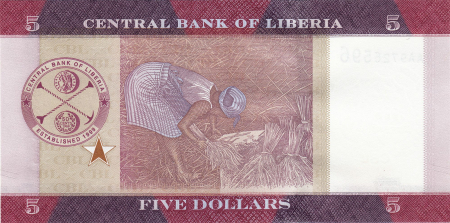 Bancnote Africa - Liberia 5 Dolari 2016, necirculata