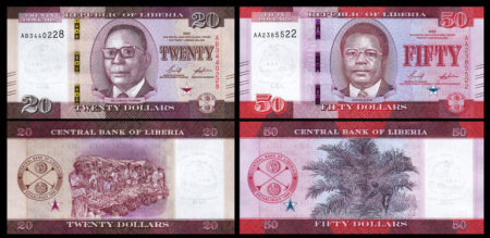 Liberia - Liberia Set 20 + 50 Dolari 2022, necirculate