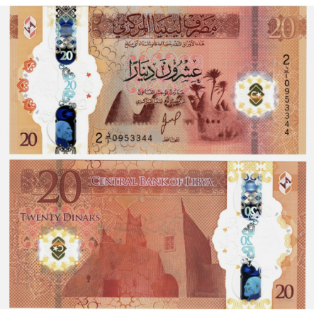 Libia - Libia 20 Dinari 2025 polimer, necirculata