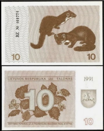 Bancnote Europa - Lituania 10 Talonas 1991, necirculata