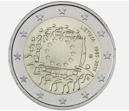 Lituania - Lituania 2 euro 2015, A 30-a aniversare a drapelului Europei, UNC