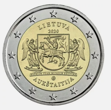 Lituania - Lituania 2 euro 2020, Aukstaitija, UNC