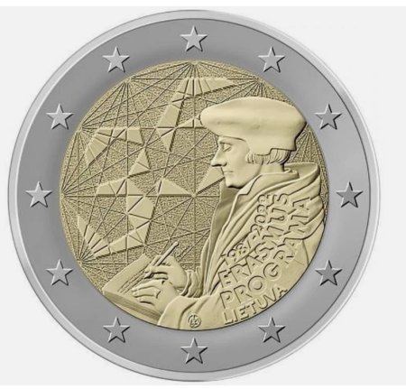 Lituania - Lituania 2 euro 2022 Erasmus, UNC