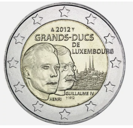 Luxemburg - Luxemburg 2 euro 2012, Marele Duce Henry si Marele Duce Guillaume IV, UNC