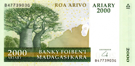 Madagascar - Madagascar 2000 Ariary (10000 Franci) 2012, necirculata