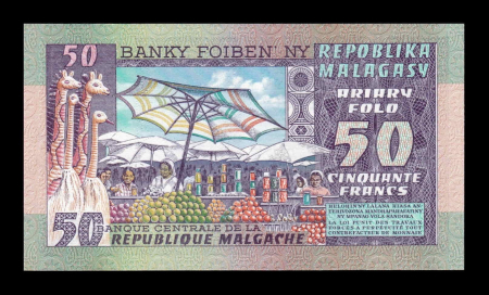 Madagascar (Republica Malgasa) 50 Franci 1975, necirculata [0]