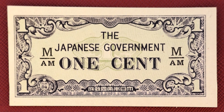 Bancnote Asia - Malaezia, Ocupatia Japoneza, 1 Cent 1940, UNC