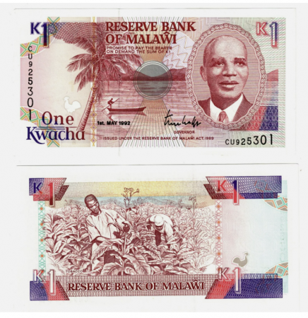 Bancnote Africa - Malawi 1 kwacha 1992, necirculata