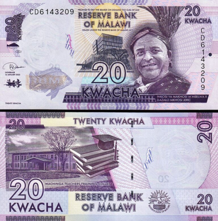 Bancnote Africa - MALAWI 20 kwacha 2020, necirculata