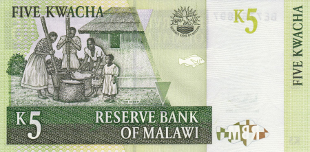 MALAWI 5 kwacha 2005, necirculata [1]