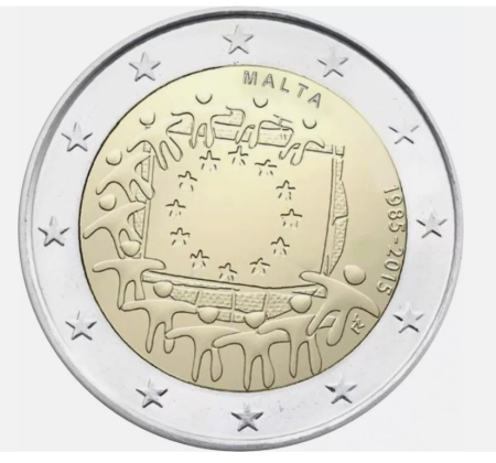 Malta - Malta 2 euro 2015, A 30-a aniversare a drapelului Europei, UNC