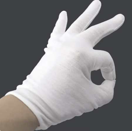 Manusi protectie pentru monede, bancnote, 100% bumbac, albe [0]