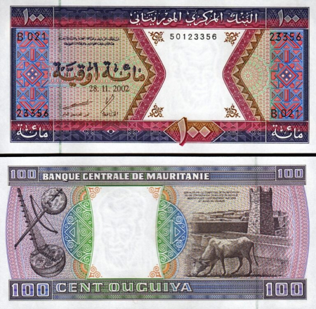 Bancnote Africa - MAURITANIA 100 ouguiya 2002, necirculata