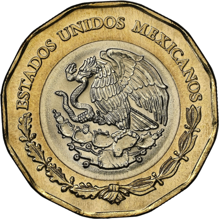 Mexic 20 pesos 2019 - 500 de ani de la fondarea orașului Veracruz, UNC [1]