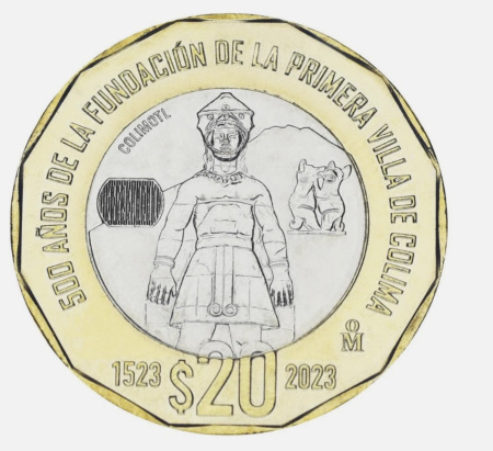 Monede America - Mexic 20 pesos 2023 - 500 de ani de la fondarea orașului Colima UNC