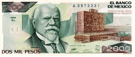 Mexic 2000 Pesos 1989, necirculata [1]