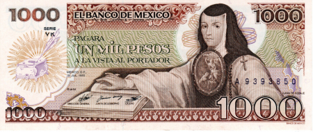 Mexico 1000 Pesos 1985, necirculata, cu 2 mici perforatii [1]