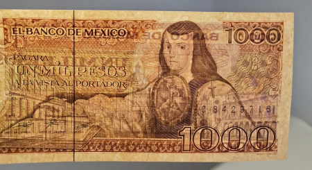 Mexico 1000 Pesos 1985, necirculata, cu 2 mici perforatii [2]