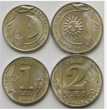 Monede Europa - Moldova 2 monede set 2018 UNC