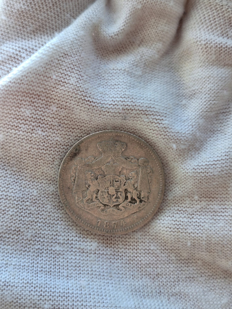 Monede Romania - Moneda Romania, 1 Leu 1874 ag, Regele Carol I