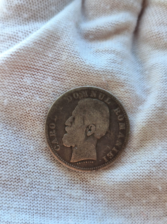 Moneda Romania, 1 Leu 1881 ag, Regele Carol I [3]