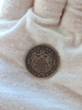 Moneda Romania, 1 Leu 1881 ag, Regele Carol I [2]