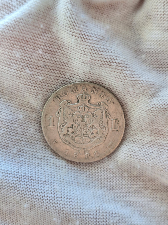 Moneda Romania, 1 Leu 1881 ag, Regele Carol I [2]