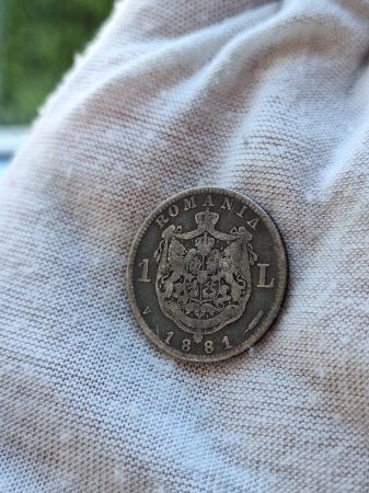 Moneda Romania, 1 Leu 1881 ag, Regele Carol I [1]