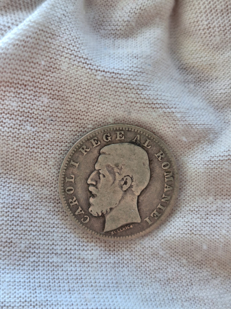 Moneda Romania, 1 Leu 1884 ag, Regele Carol I [1]