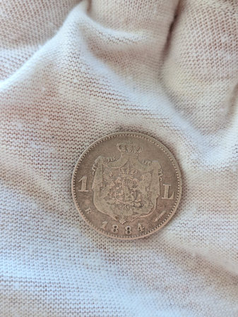 Monede Romania - Moneda Romania, 1 Leu 1884 ag, Regele Carol I