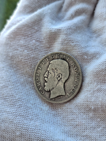 Moneda Romania, 1 Leu 1884 ag, Regele Carol I [3]
