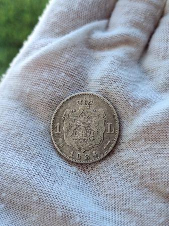 Moneda Romania, 1 Leu 1884 ag, Regele Carol I [2]