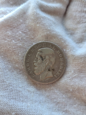 Moneda Romania, 1 Leu 1884 ag, Regele Carol I [1]