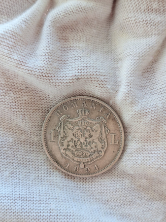 Moneda Romania, 1 Leu 1894 ag, Regele Carol I [3]