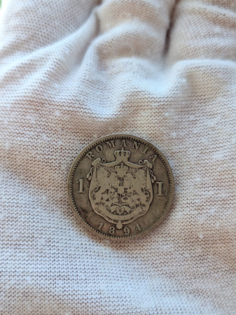 Moneda Romania, 1 Leu 1894 ag, Regele Carol I [1]