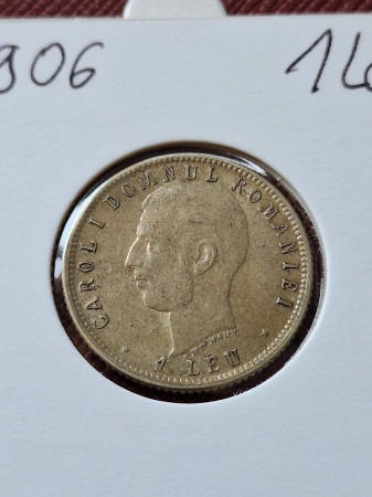 Moneda Romania, 1 Leu 1906, 40 ani de domnie Regele Carol I [1]