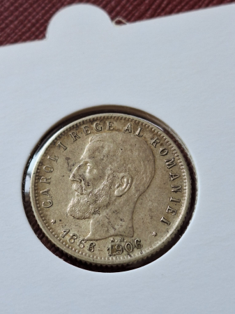 Monede Romania - Moneda Romania, 1 Leu 1906, 40 ani de domnie Regele Carol I