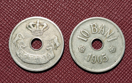 Monede - Moneda Romania, 10 Bani 1905, Coroana Regala, monetaria Bruxelles