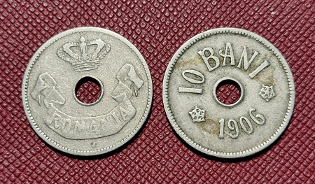 Monede Romania - Moneda Romania, 10 Bani 1906, Coroana Regala, monetaria Hamburg