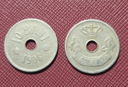 Monede Romania - Moneda Romania, 10 Bani 1906, Coroana Regala, monetaria Bruxelles